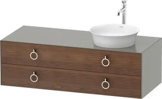 Duravit White Tulip Konsolenwaschtischunterbau wandhängend Amerikanischer Nussbaum & Stein Grau Matt WT4992R7792