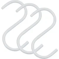 SO-TECH® S-Haken für Rundstäbe bis Ø 30 mm für Garderoben, Küchenreling uvm., (Spar-Set, 3-St), Weiß Satin pulverbeschichtet