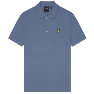 Lyle & Scott Poloshirt in Nebelblau mit Markenlogo auf der Brust