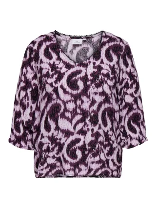 ONLY CARMAKOMA - CARTYLA LIFE 3/4 BLOUSE AOP mauve wine - Gr. - 48