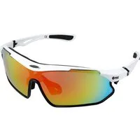 YEAZ Sportbrille SUNRAY Sport-Sonnenbrille weiß/schwarz/rot, Sport-Sonnenbrille weiß/schwarz/rot