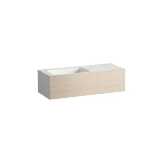 Laufen FOLIO Waschplatz H580FO75241111 1254x500x350 mm, mit Armaturenbank, mit einem Hahnloch, mittig, ohne Überlauf, Eiche geb