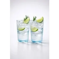 Bombay Sapphire Gläser-Set Bombay Sapphire Gin Gläser Set – 2× Blaue Longdrink Gläser mit Relief