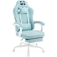 Woltu Gaming-Stuhl (1 St), mit Kopfkissen Lendenkissen Fußstütze, ergonomisch, Netzstoff