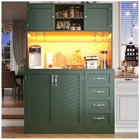 Celya Hochschrank Küchenschrank mit LED und reichlich Stauraum (120x40x188cm, mit 4 Türen und 2 große Schubladen) ür Küche, Esszimmer oder Wohnzimmer