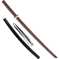 BAY-Sports Holzschwert Set Bokken mit Saya Scheide Katana rot Eiche Holz Trainingsschwert (2 Teile), geölt 100 cm, 2 Teile Set Angebot
