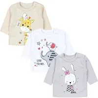 TupTam Rundhalsshirt TupTam Unisex Baby Langarmshirt mit Spruch Aufdruck 3er Set