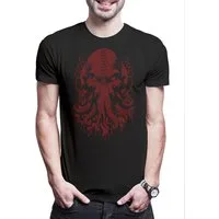 Urban Backwoods Print-Shirt Cthulhu Tattoo Flash Herren T-Shirt Call Horror Arkham H. P. Lovecraft (1-tlg) Miskatonic R´LYEH University Antarctic