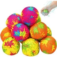 Bwecuy Wasserball Wasserbombenbälle, Wiederverwendbarer Wasserabsorbierender Ball (10-St), für Wasseraktivitäten Poolstrand Sommerliche Wasserkampfspiele