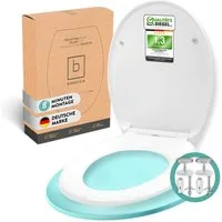 Benkstein WC-Sitz Premium Toilettendeckel antibakteriell oval weiß (9-St), Duroplast Klodeckel mit Quick-Release-Funktion und Absenkautomatik