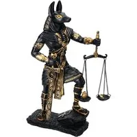 Figuren Shop GmbH Dekofigur Anubis Figur mit Waage fällt Urteil schwarz - Ägyptische Dekofigur