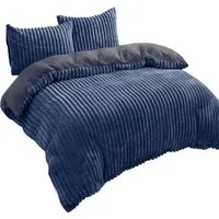 Leonado Vicenti Bettwäsche Teddyplüsch Cord Optik, Fleece, 4 teilig, extra warm und kuschelig, Winterbettwäsche Cashmere Touch