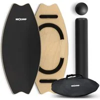 NEOLYMP Balanceboard Balance Board Holz – Gleichgewichtstrainer für Erwachsene & Kinder, Wackelbrett rutschfest & bis 210 kg belastbar – 7 Schwierigkeitsstufen
