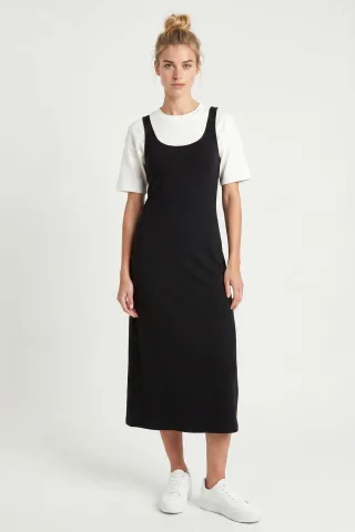Damen ärmelloses Midi-Jersey-Nachthemd