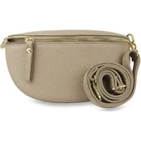 Frentree Umhängetasche Damen aus Echtleder, Made in Italy, Crossbody Schulter/Bauchtasche, mit goldenem Reißverschluss, verstellbarer Schulterriemen, Größe Mini