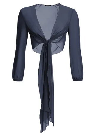 SWING - Wickelbolero aus Mesh navy - Gr. - 36