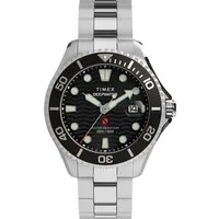 Timex Quarzuhr DEEP WATER MERIDIAN TW2W82000AJ, Armbanduhr, Herrenuhr, Edelstahlarmband, Datum, Leuchtzeiger