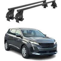 OMAC Dachträger Dachträger für Peugeot 5008 II 2020-2024 FL Stahl Schwarz 2x (2-St), Wasserbeständig,Abnehmbar,Multifunktional,Leichtgewichtig