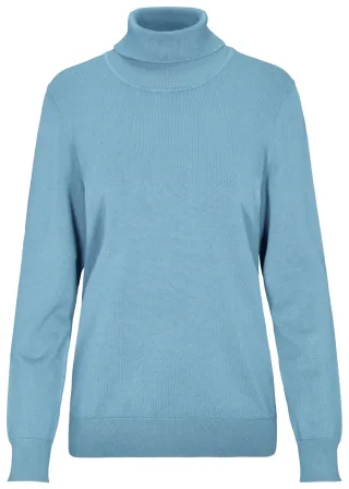 CLARINA - Rollkragen-Pullover,1/1Arm,uni gletschereis - Gr. - 38