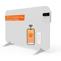 Könighaus Infrarotheizung Smart Dual-Infrarotheizung 450-800W als Standgerät und Wandmontage, Smart App fähig, inkl. Fernbedienung, WIFI und Handtuchhalter