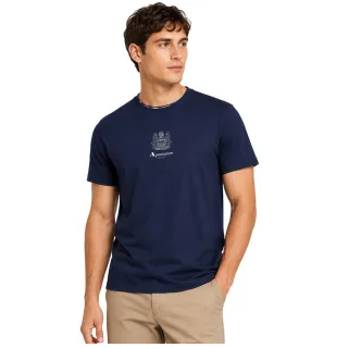 Aquascutum - T-Shirt für Herren, Rundhalsausschnitt, Regulär (Marine)