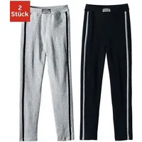 AUTHENTIC LE JOGGER Lange Unterhose (2er Pack) bequemer Gummizugbund, unifarben mit Kontrastbesatz
