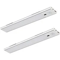GLOBO LIGHTING LED Unterbauleuchte, Gestensteuerung, LED fest integriert, Neutralweiß, 2er SET Akku-Lampen kabellos mit Magnet, Küchen Unterbaulichter, 24cm