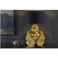 riess-ambiente Tischleuchte KING APE 55cm gold/schwarze - Stoff, Gorilla, Skulptur, handgefertigt, Ein-/Ausschalter, ohne Leuchtmittel, Exotische Affenlampe - ideal für Sideboards, Konsolen oder Nachttische
