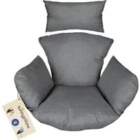 sunnypillow Hängesessel Auflage für Rattan & Polyrattan Hängeschaukel, Grau
