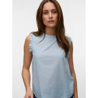 Vero Moda Rüschentop VMTRINE SL TOP WVN NOOS Baumwolle