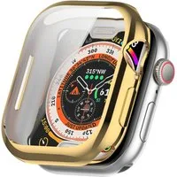 Wigento Smartwatch-Hülle Für Apple Watch Series 11 / 10 42mm Full Cover TPU Schutz Hülle Gold, Full TPU Schutzhülle, nahtlose Passform