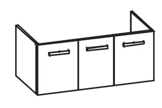 Artiqua 414 Waschtischunterschrank für Venticello 4104CG, 4104CH, 4104CK, 4104CL Quarzgrau Matt Sele 414-WU3T-V112-7163-173