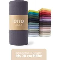 OTTO home Spannbettlaken BLACKBERRY in BASIC und PREMIUM Qualität, 100% Baumwolle, Jersey (110 g/m), Gummizug: rundum, (2 Stück), für hohe Matratzen bis 28 cm, Bettlaken, Spannbetttuch, pflegeleicht