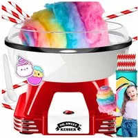 KESSER Zuckerwattemaschine, Zuckerwattegerät Retro Cotton Candy, 30 Zuckerwatte Sticks, Messlöffel