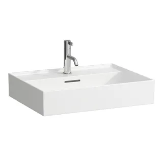 LAUFEN Kartell Aufsatzwaschtisch H8163330001041, 60x46cm, weiß, mit Überl. & Hahnl., Saphirkeramik