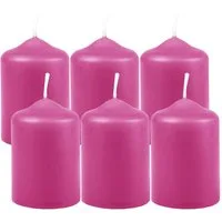 HS Candle Stumpenkerze aus Wachs (6-tlg., Dekolicht), Ø4xH6 cm Teelichtgröße, 7h Brenndauer je Kerze, Wachsmischung