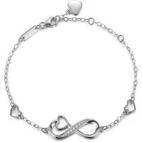Limana Silberarmband verstellbares Damen Armband Herz Unendlichkeit 925 Sterling Silber (Valentinstag Muttertag Geburtstag Weihnachten, inkl. Schmuckdose Weihnachtsgeschenk Ehefrau), Liebe Geschenk Idee Liebesgeschenk Freundin Frau Echtschmuck