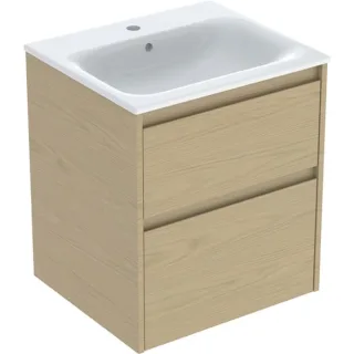 Geberit Renova Plan Set Möbelwaschtisch schmaler Rand, mit Unterschrank, zwei, 504038PS1 504038PS1