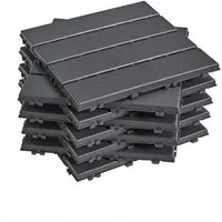 SoBuy Terrassendielen SDA14/15, Terrassenfliesen, Balkon Bodenbelag, Balkonfliesen, 20 mm Stärke, (15-St), 15 St./35 St., Klickfliesen Balkon Terrassenplatten, 30,5x30,5cm