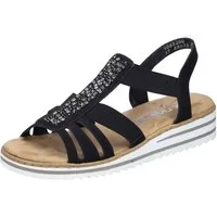 Rieker Keilsandalette, Sommerschuh, Sandale, Keilabsatz, mit Gummizüge für guten Sitz