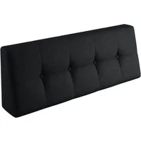 sunnypillow Rückenkissen Palettenkissen gesteppt Rückenkissen 120x40x20/10cm, Schwarz