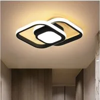 JDONG LED Deckenleuchte Schwarz/Weiß 30/32cm Deckenlampe 4000K 2000LM Neutralweiß Lampe, LED fest integriert, Tageslichtweiß, für Küche Balkon Flur Schlafzimmer Keller Ø30CM/32CM
