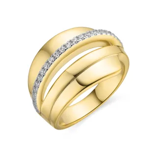 Luxenter Ring aus 925er Sterlingsilber und Zirkonia mit 18 Karat Gold-Finish – Makho