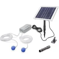 esotec Teichbelüfter 6/200 DUO Solar Belüfterpumpen-Set 200l/h 2 Ausgänge, LiFe-Akku 101849, 200 l/h, (Komplettset)