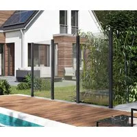 STAKET PRO Zaun, (Set), Glaszaun, Gesamtlänge: 3,361 m, 4 Pfosten