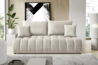 Sofa 3-Sitzer mit Schlaffunktion NINA Stoff Soft Beige