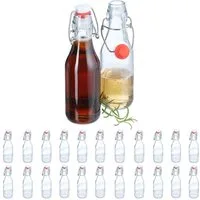 relaxdays Vorratsglas Glasflaschen Bügelverschluss 24er Set, Glas, (24er Set, 24-tlg)