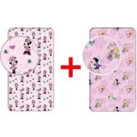 Disney Spannbettlaken Disney Minnie Maus + Schneewittchen Bettlaken 90x200cm 2er-Set, Renforcé, (2 Stück)