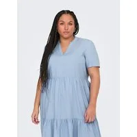 ONLY CARMAKOMA Minikleid CARTIRI-CARO S/S V-NECK LIN DRESS TLR Sommerkleid