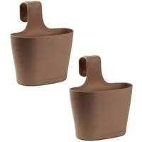Engelland Blumenkasten Blumentopf zum Hängen (Vorteils-Set, 2 St., Fassungsvermögen je Topf 2,8 Liter), UV-Beständig, Frostbeständig, Wasserauffangschalen